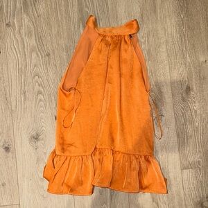 Orange Halter Neck Women's Top
